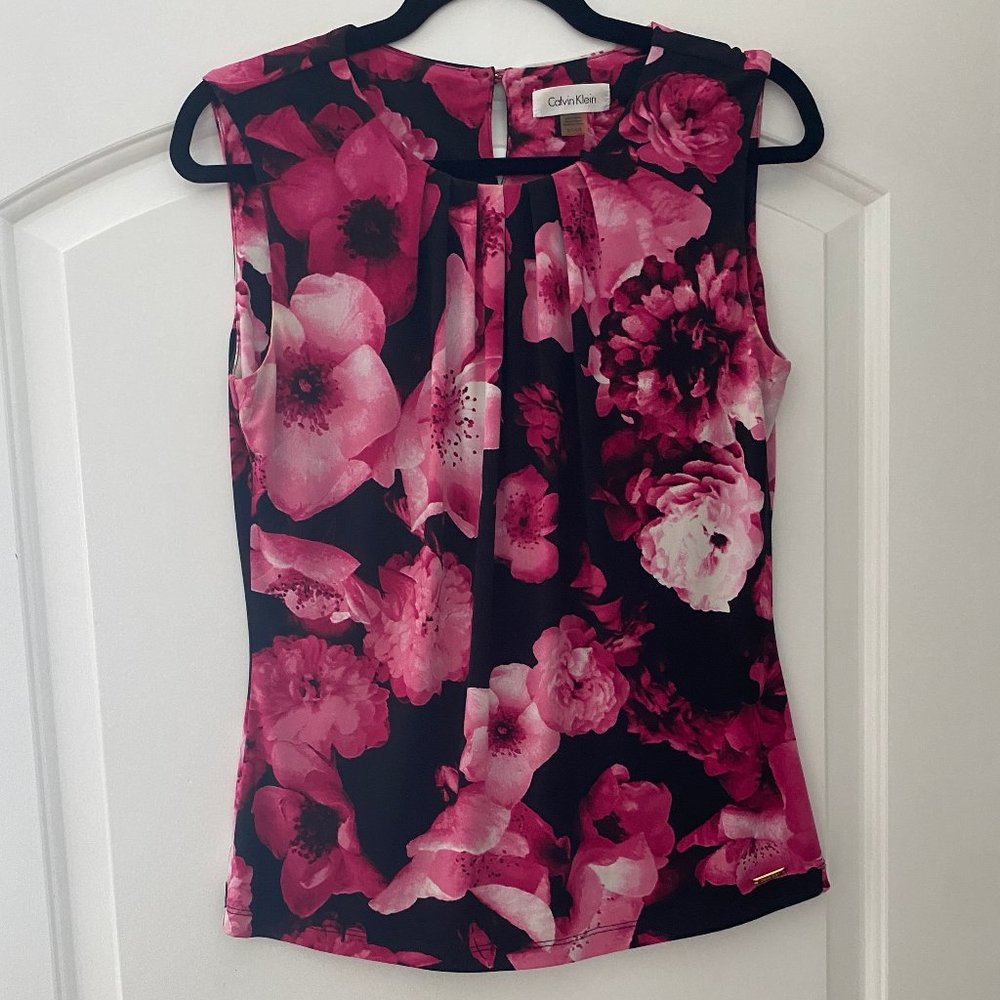 Calvin Klein Black/Pink Top (Size S)